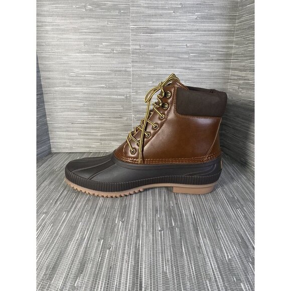 Tommy Hilfiger Mens Collins 2 Duck Rain Boots Brown Lace Up Padded Collar 13 New - Picture 4 of 10